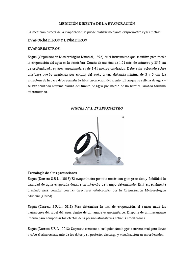 Medición de Evaporación con Evaporímetros | PDF | Agua | Evapotranspiración