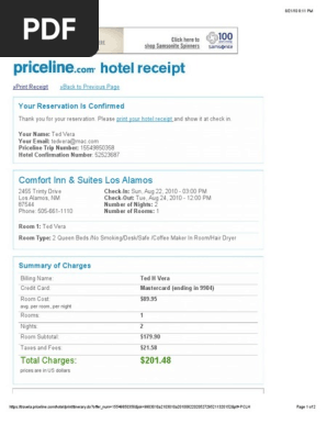 Hotel Receipt AAAA