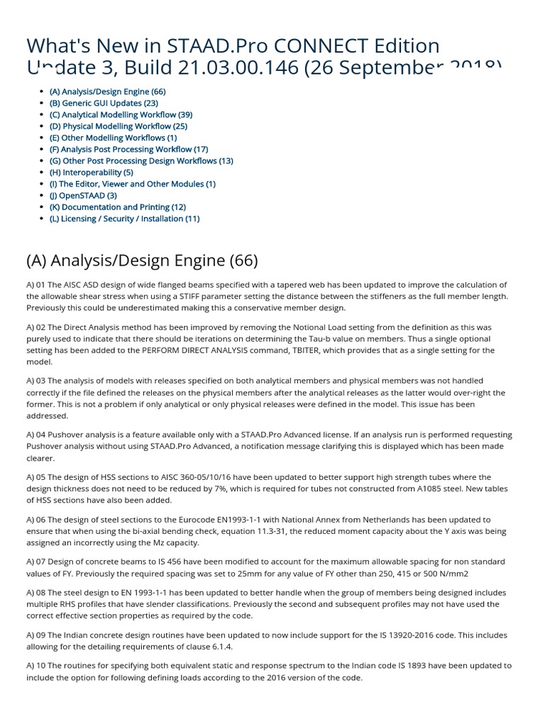What's New in STAAD - Pro CONNECT Edition Update 3, Build 21.03.00.146 ...