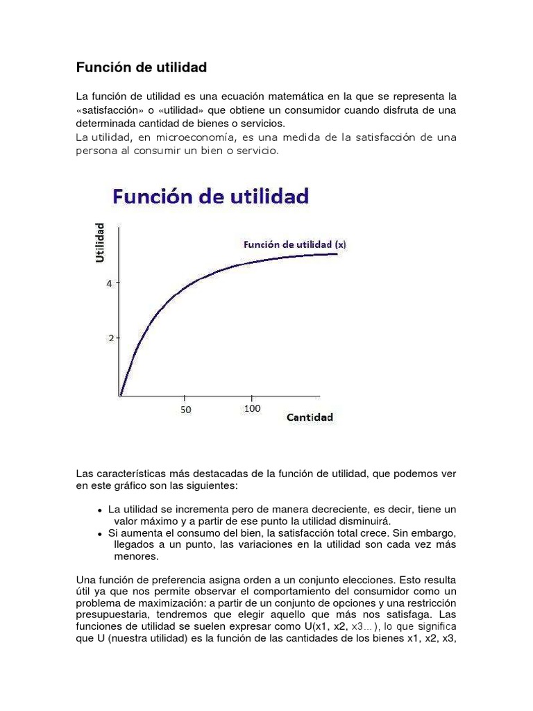 Función de Utilidad en Microeconomía | PDF | Utilidad | Utilidad marginal