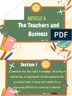 Article X - THE TEACHERS & BUSINESS