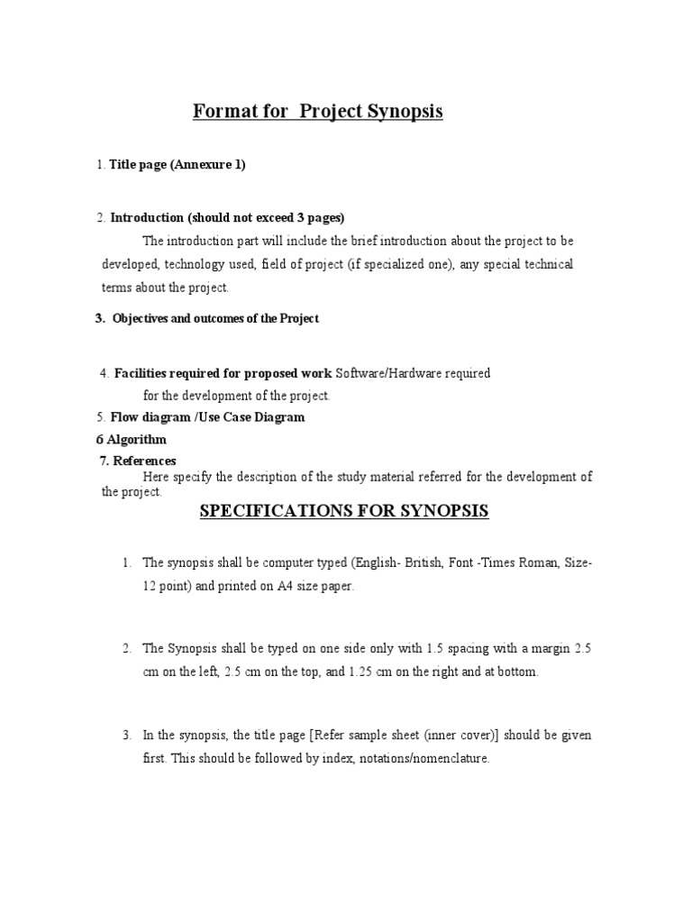 Synopsis Format | PDF