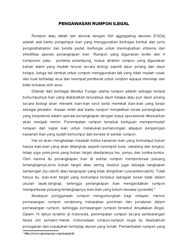 Pengawasan Rumpon Ilegal di Indonesia | PDF