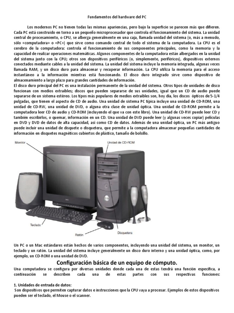 Fundamentos del hardware de PC | PDF | Hardware de la computadora ...