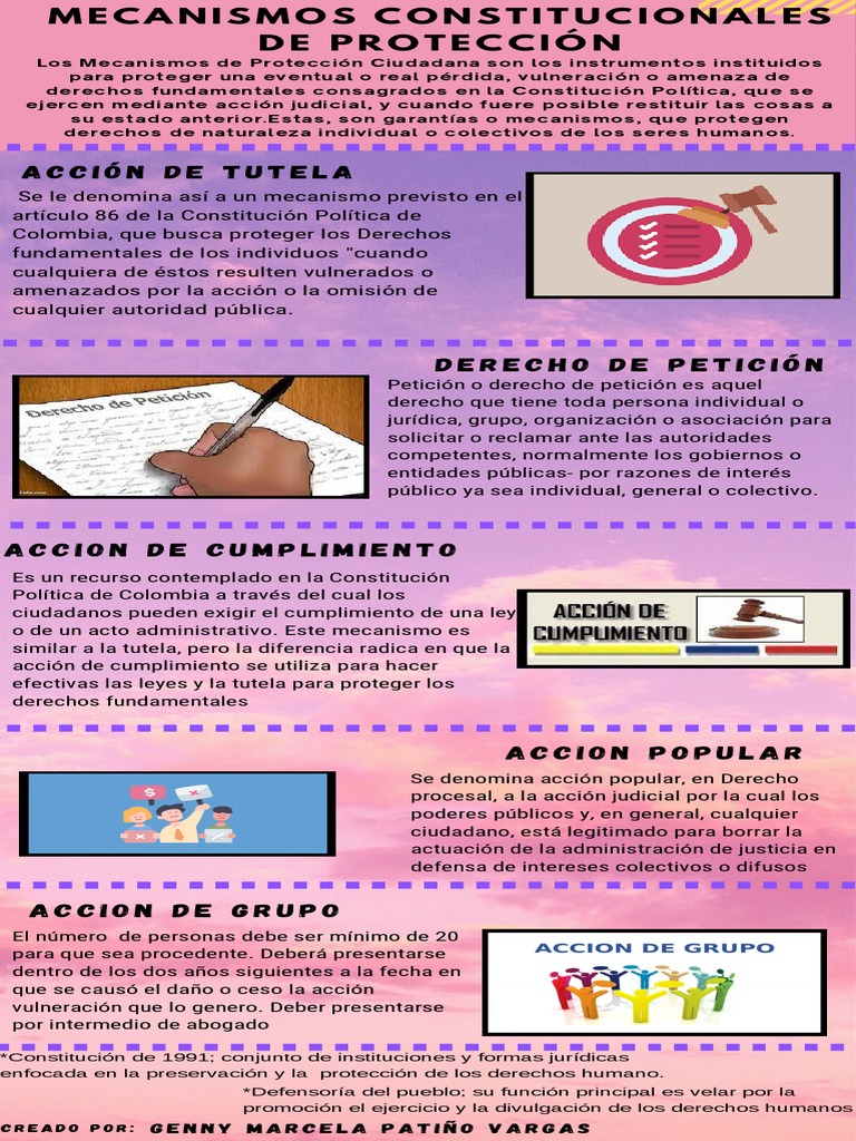 INFOGRAFIA Mecanismos Constitucionales de Proteccion | PDF | Derecho ...