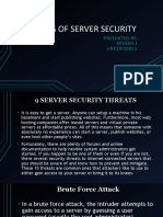 Threats of Server Security: Presented By, Reshmi.J URK19ISD011