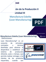 Administración de La Producción II, Manufactura Esbelta (Lean Manufacturing) Enero 2020