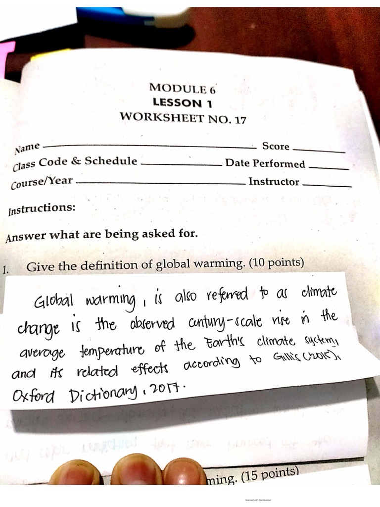 Module 6 Lesson 1 Worksheet 17 | PDF