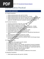 Journal Entries Practical: Opic Wise Questions