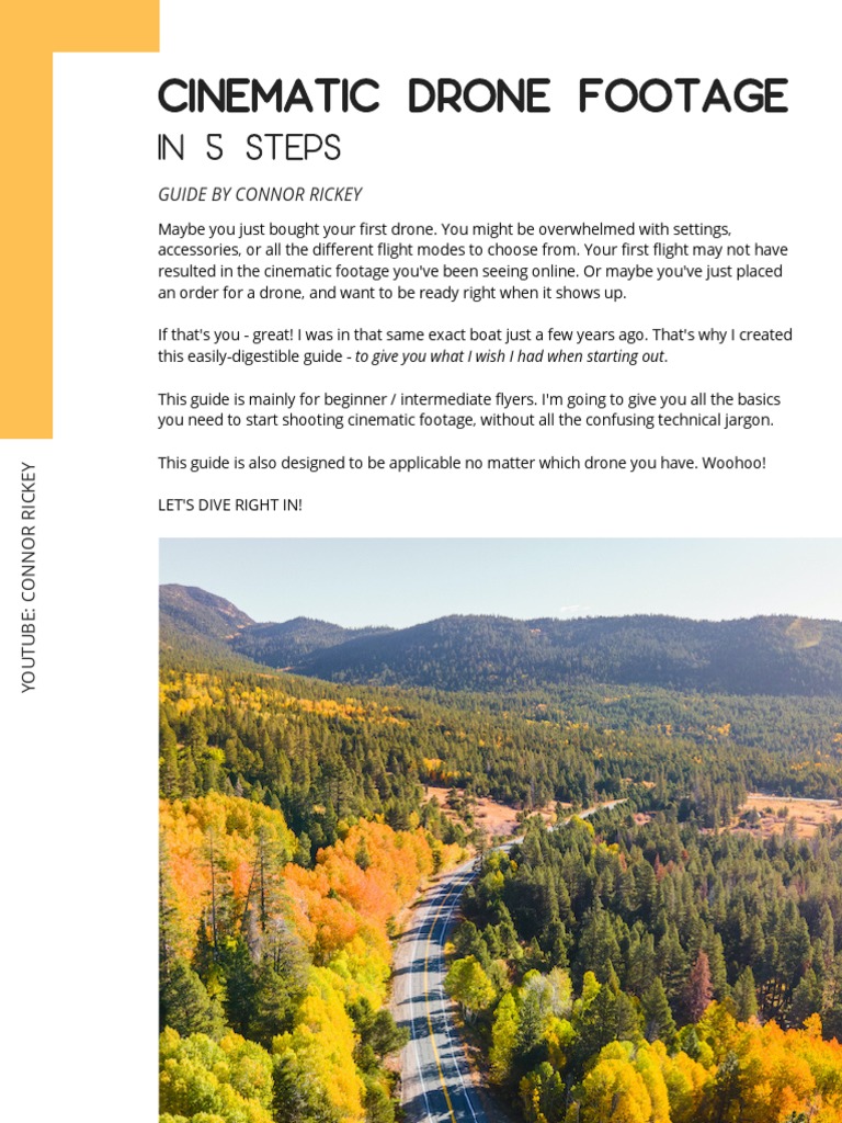 Cinematic Drone Footage In 5 Steps Pdf Imaging