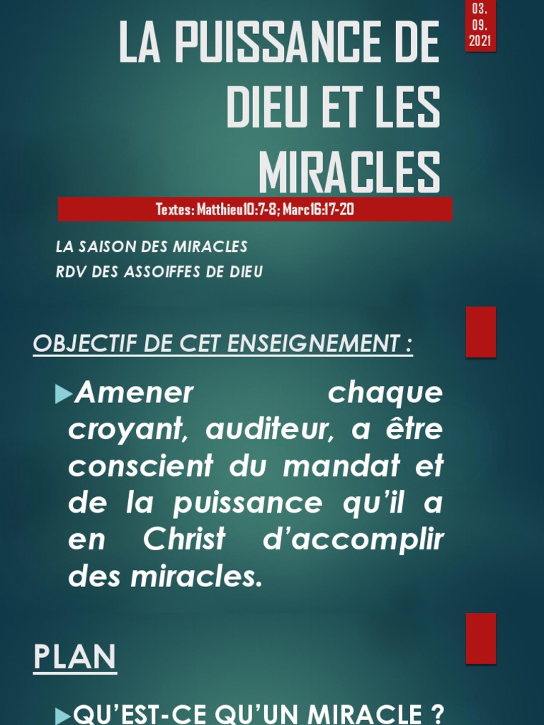 La Puissance de Dieu et les Miracles | PDF | Miracle | Dieu
