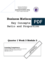 Business Mathematics Key Concepts of Ratio and Proportion: Quarter 1 Week 3 Module 3
