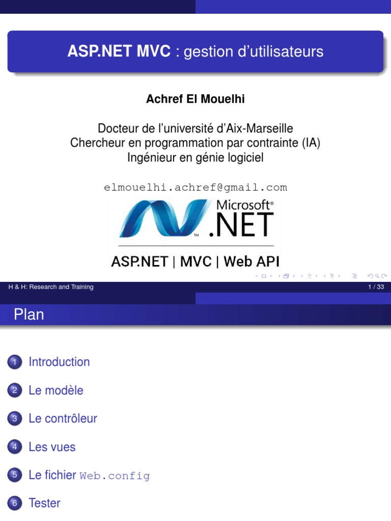 Cours Asp Users | PDF | Ingénierie informatique | Modèle-vue-contrôleur
