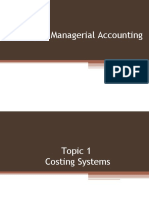 Managerial Accounting Costing Systems