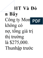 1.EBIT Và Đò n Bẩy: Công ty Money không có nợ, tổng giá trị thị trường là $275,000. Thunhập trước