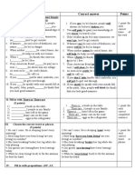 Correct answers and points for practice test