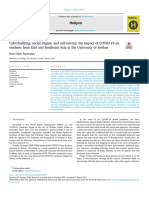 Cyberbullying, Social Stigma, and Self-Esteem: The Impact of COVID-19 On Students From East and Southeast Asia at The University of Jordan