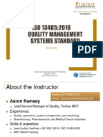 ISO 13485:2016 Quality Management Systems Standard