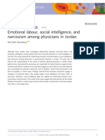 Emotional Labour, Social Intelligence, and Narcissism Among Physicians in Jordan