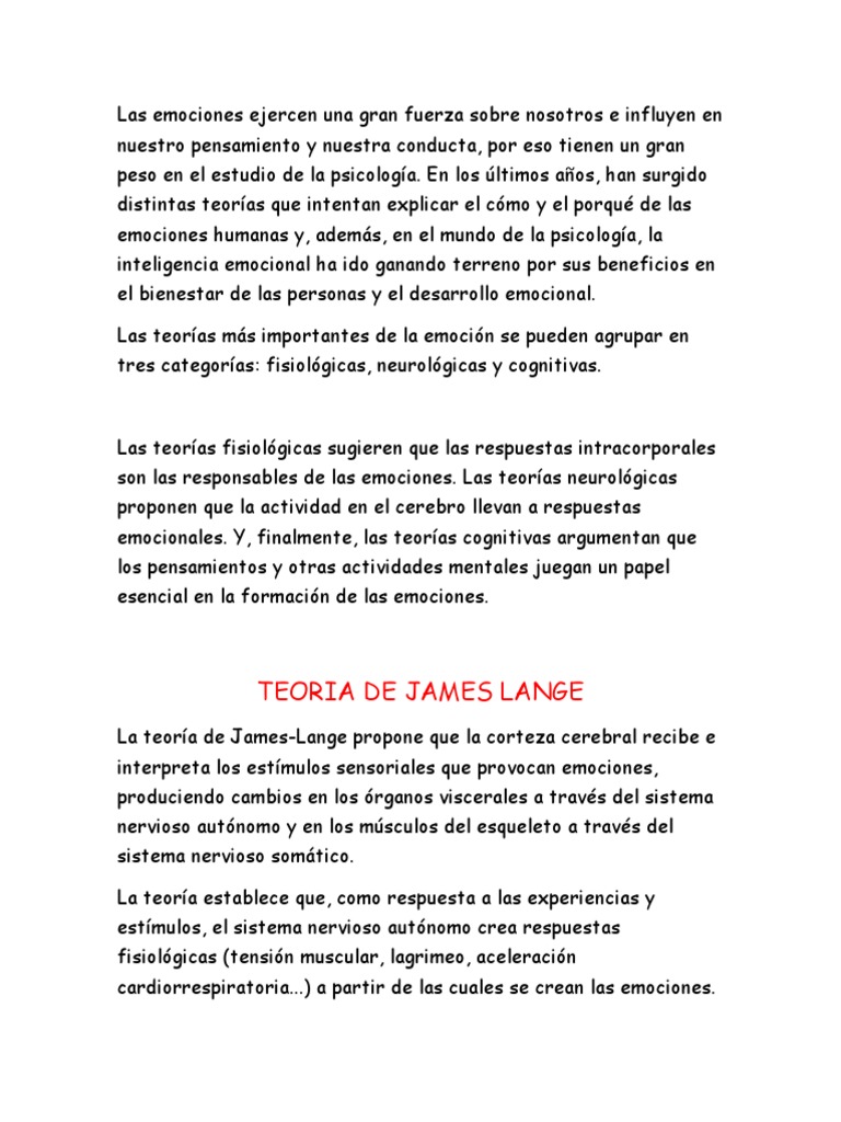 Emociones | PDF | Las emociones | Procesos mentales