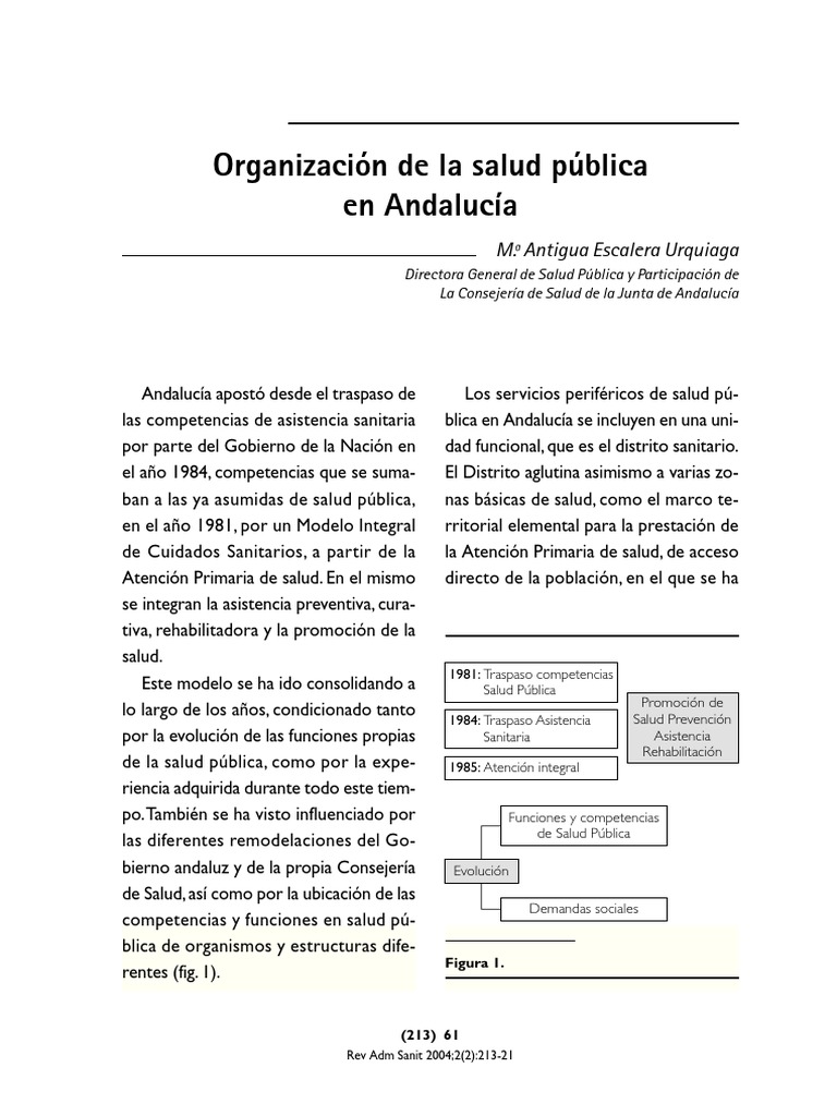 Salud Pública en Andalucía: Estructura y Evolución | PDF | Salud ...