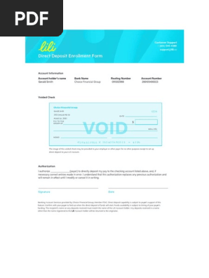 Direct Deposit Form