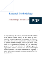 Research Methodology: Formulating A Research Problem