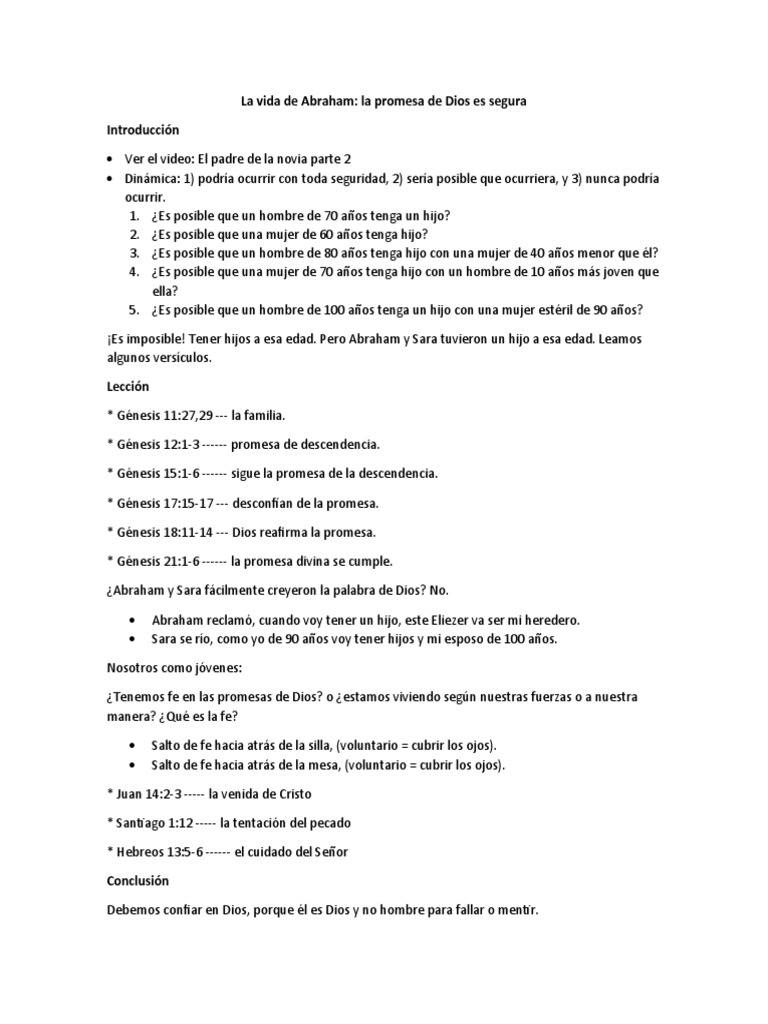 Promesas de Dios en la vida de Abraham | PDF | Religión y espiritualidad