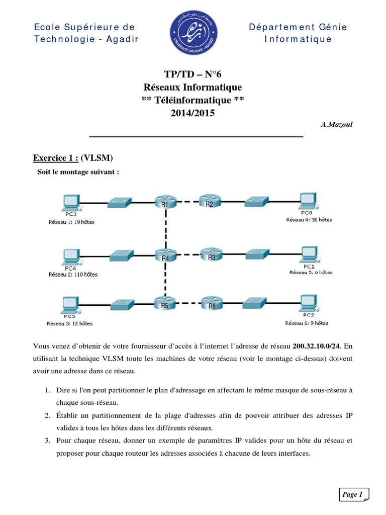 Configuration VLSM et VLANs en Réseaux | PDF | Adresse IP ...