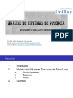 Aula 05 - Modelagem Geradores Síncronos