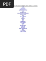 Gprs/Edge/3G Apn Settings For Various Mobile Handsets