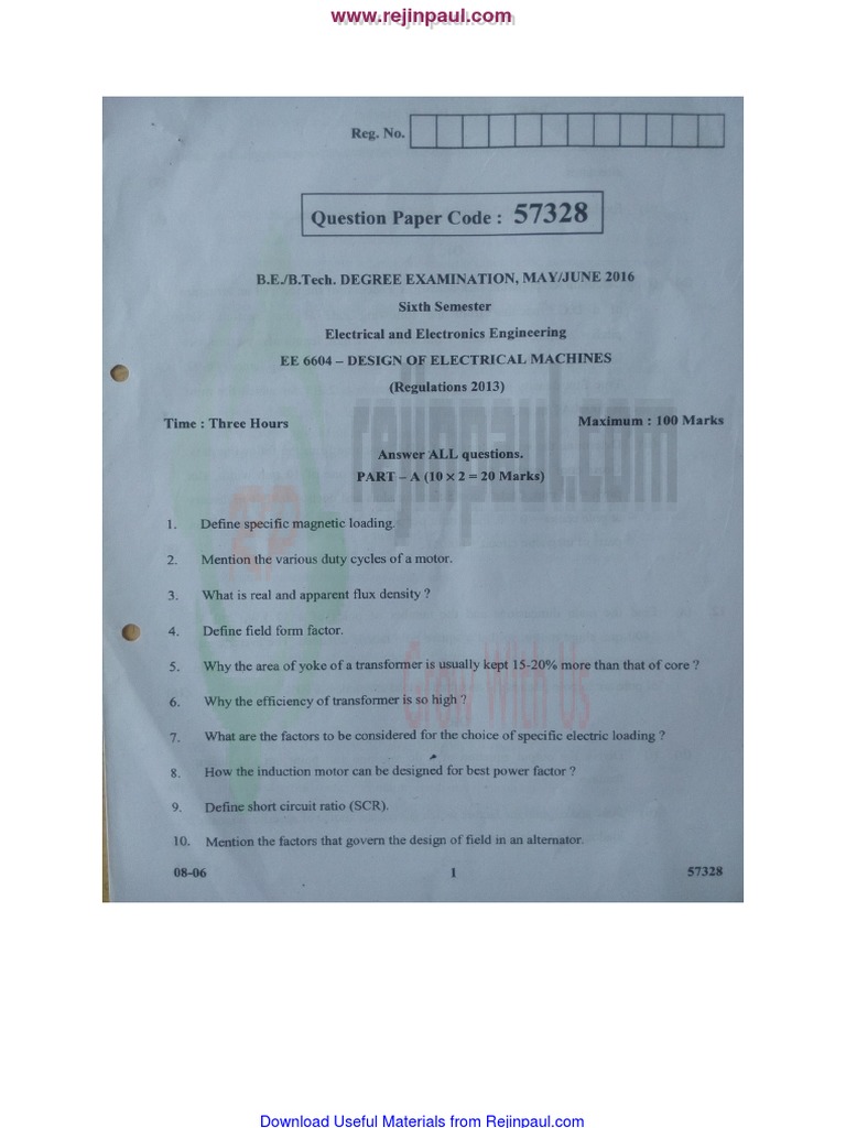 Eee 6thsem MayJune2016 | PDF | Cooking, Food & Wine | Foreign Language ...