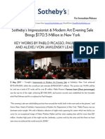 Results - Impressionist &amp Modern Art Evening Sale - Sotheby's New York, 3 May 2011