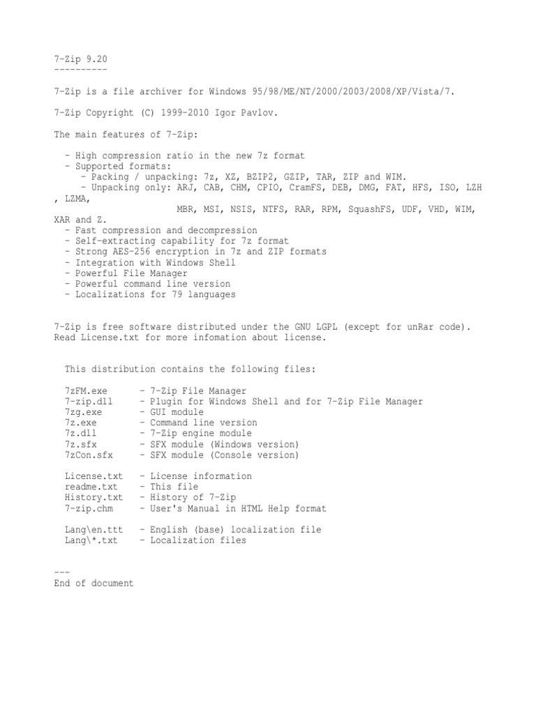 7 Zip Readme Computing Platforms Data Quality