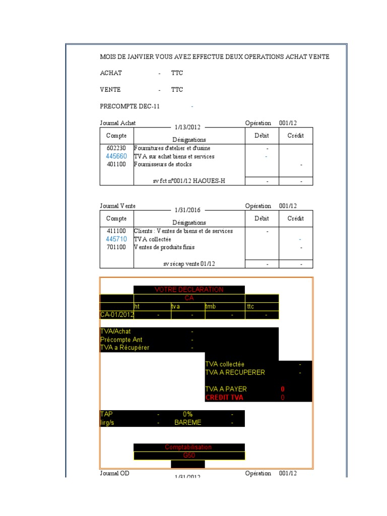 Déclaration G50 et Solde de Liquidation | PDF | Taxe sur la valeur ...