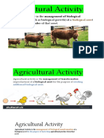 Agricultural Activity: Agricultural Activity Is The Management of Biological T