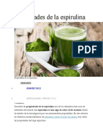 Propiedades de La Espirulina