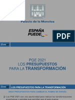 PGE 2021: Los presupuestos para la transformación de España