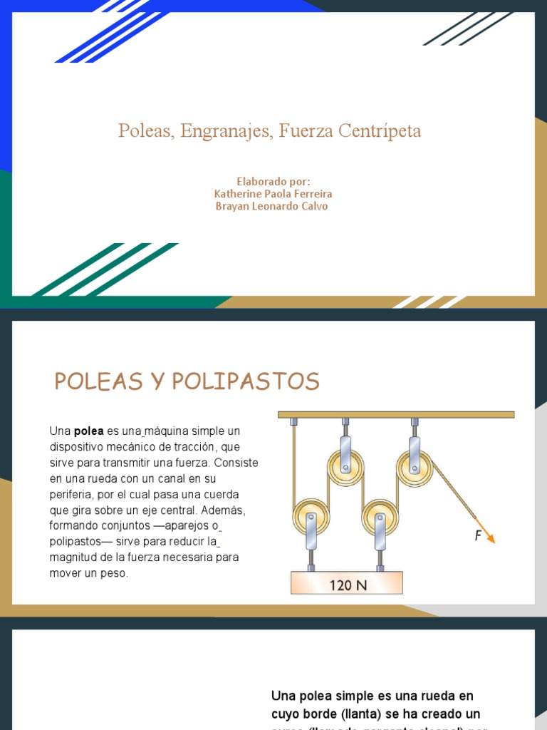 Poleas Fuerza Y Polipastos Pdf Engranaje Eje