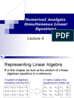 Numerical Analysis Simultaneous Linear Equations