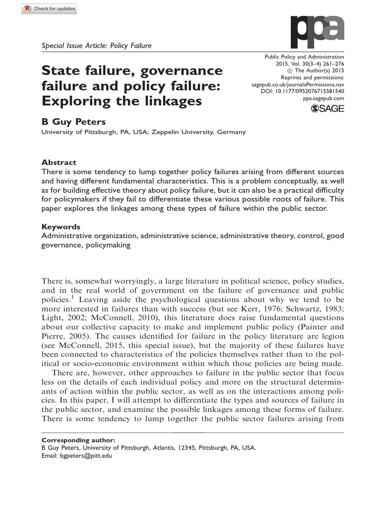 Types of Public Sector Failures Explained | PDF | Governance | Policy