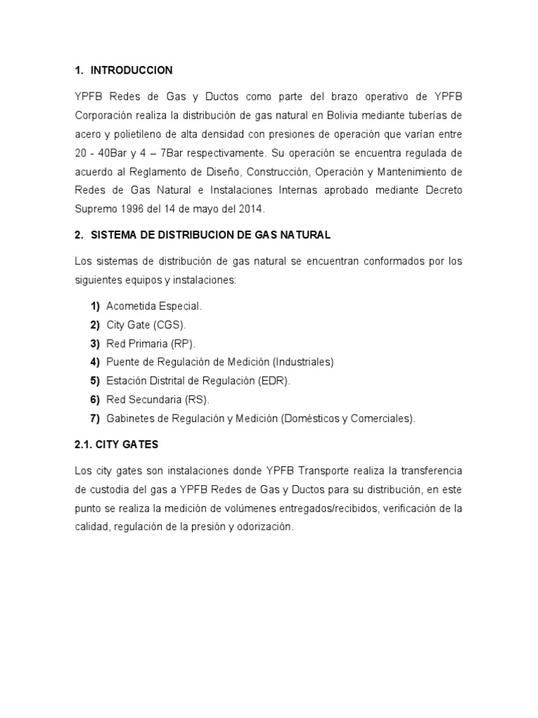 Distribución de Gas Natural en Bolivia | PDF | Filtración | Sensor