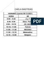 Horario Presencial 3 B 09-12-2021