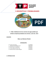 V2 Satisfacción de Los Servicios de Agua Potable Que Brinda La Empresa Prestadora de Servicios, Lima Sur, 2021