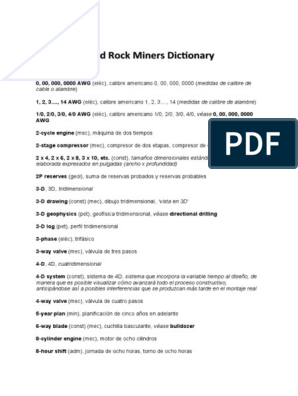 Hard Rock Miners Dictionary, PDF, Roca (geología)