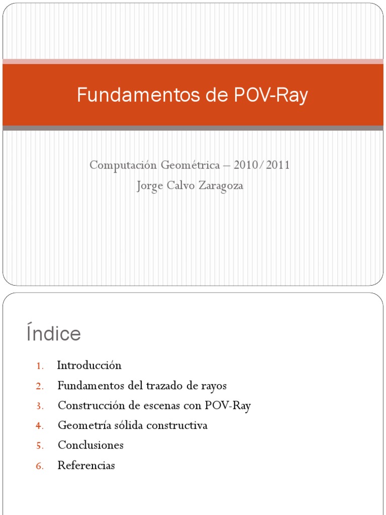 Fundamentos de POV-Ray en Geometría | PDF | Ligero