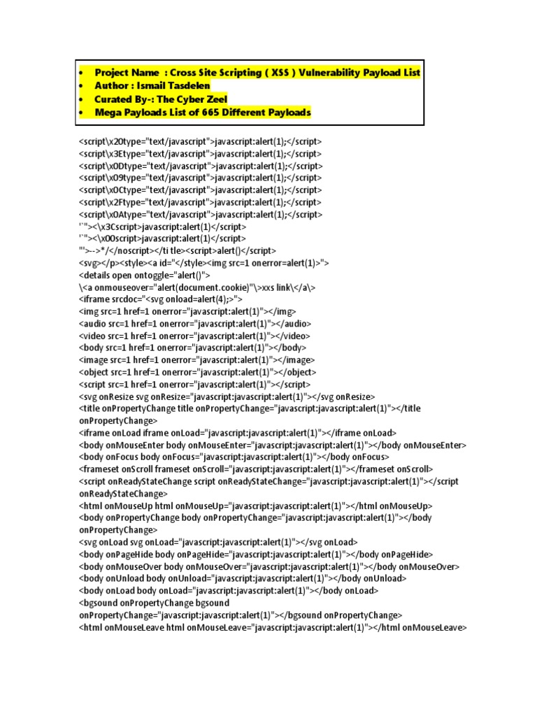 Xss Payloads PDF Secure Communication Security Engineering