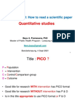 Critical appraisal: How to read a scientific paper - Quantitative studies