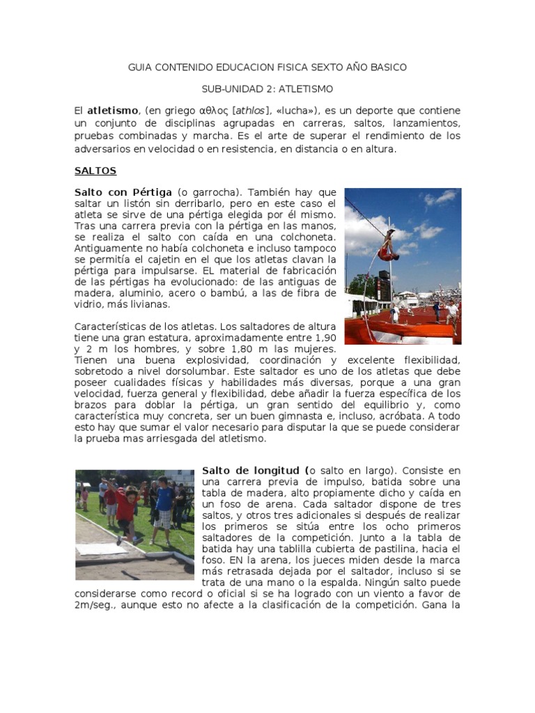 Fundamentos del Atletismo Escolar | PDF | Deporte del atletismo ...