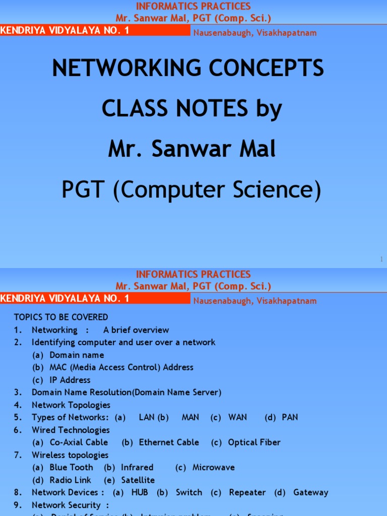 Networking Concepts for Students | PDF | Computing And Information ...